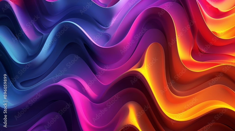 Poster abstract 3d background with vibrant colors, dynamic patterns, and a sense of depth, suitable for cre
