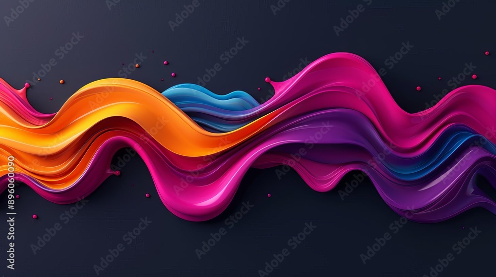 Poster bold modern abstract background with splashes of neon colors and fluid patterns, striking visual imp
