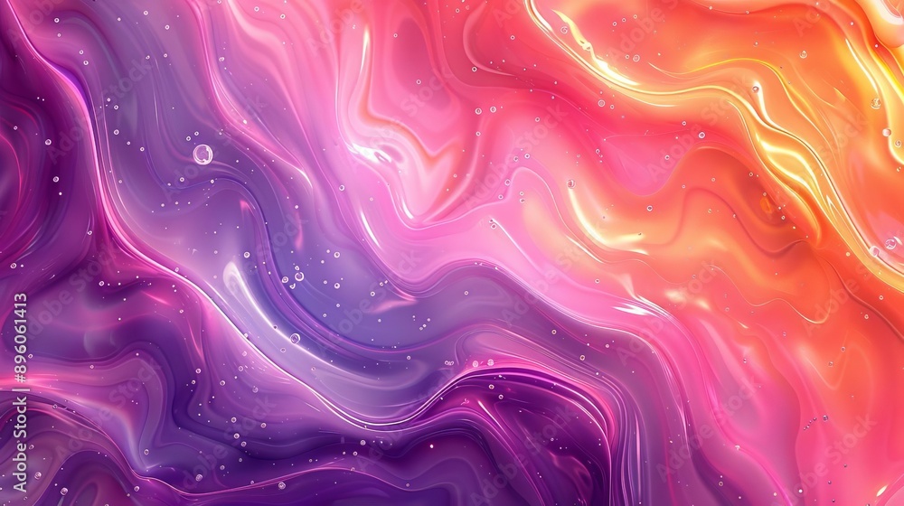 Poster fluid 3d abstract background with swirling liquid patterns and vibrant colors, dynamic and energetic