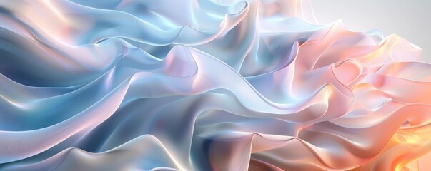 Obraz premium Organic abstract 3D background with flowing forms, soft lighting, and natural hues, creating a serene and artistic atmosphere