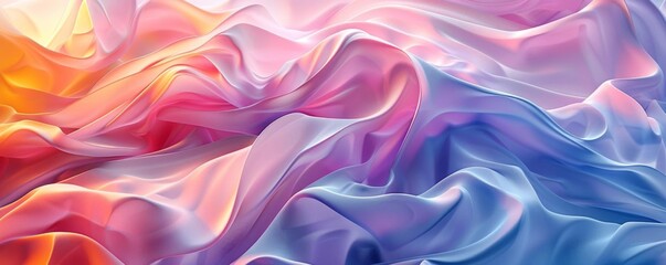 Obraz premium Organic abstract 3D background with flowing forms, soft lighting, and natural hues, creating a serene and artistic atmosphere