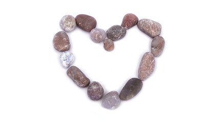 Heart symbol made by pebbles