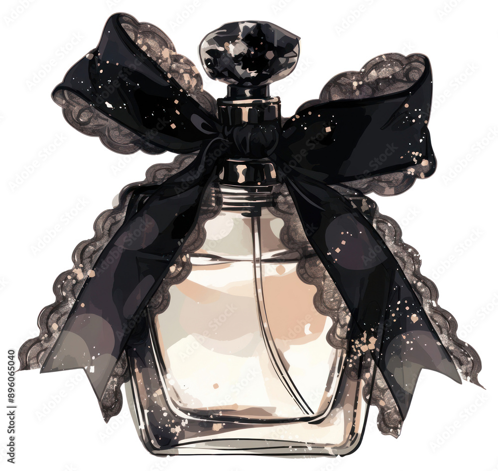 Poster png elegant perfume bottle illustration