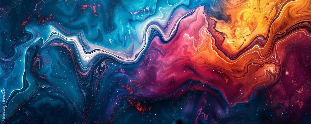 Poster vibrant abstract background design with swirling colors, fluid patterns, and dynamic movement, perfe