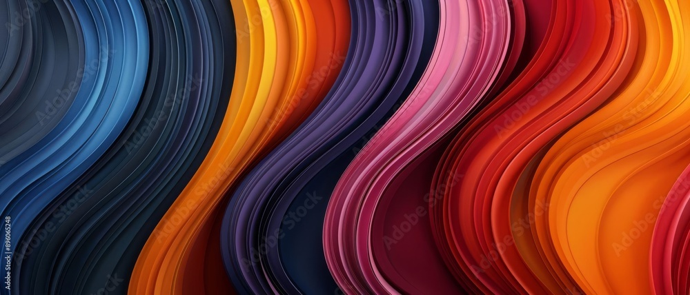 Aufkleber vibrant abstract background design with swirling colors, fluid patterns, and dynamic movement, perfe