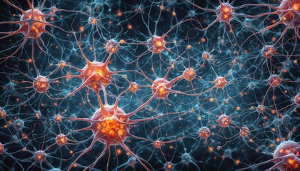 Network of interconnected neurons, showcasing the intricate pathways of the nervous system. Image provides a detailed visualization of neural connections