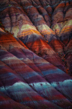 Aerial view of abstract desert landscape in Paria, Utah, United States.