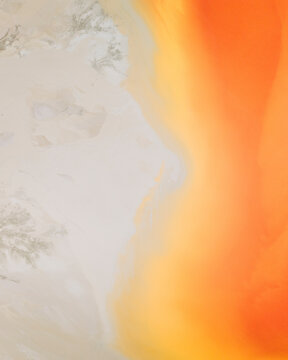 Aerial view of colorful terrain at Minas de Rio Tinto, Copper Mine, El Campillo, Huelva, Spain.