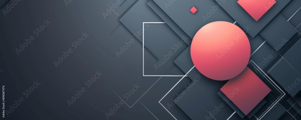 Aufkleber abstract minimalist modern design with geometric shapes and rounded elements