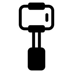 mobile phone in selfie stick icon