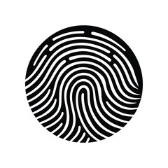 biometric Fringer print vector logo design black and white 