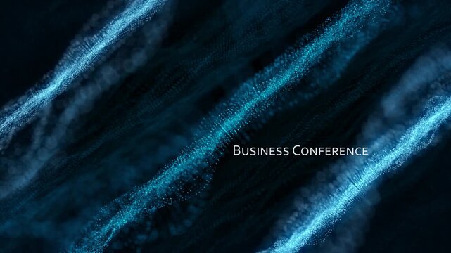 3D rendering of keynote presentation made for business finance and industry summit. Animation of slideshow titular slide ready to be presented during corporate workshop training