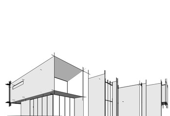 3d rendering of a modern building