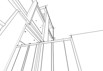 Fototapeta premium 3d rendering of a modern building