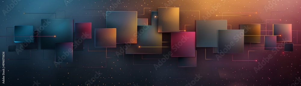 Poster abstract background with colorful geometric shapes and soft lighting.