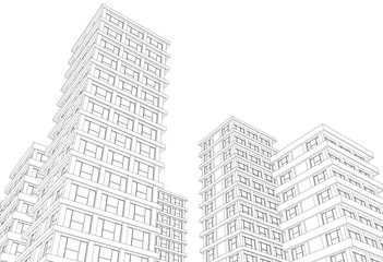 Fototapeta premium 3d rendering of a modern building