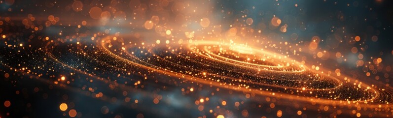 Blurry image of a spiral with lights