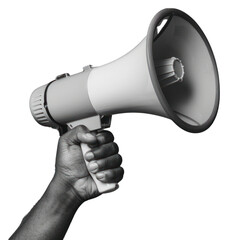 PNG Hand holding megaphone, announcement