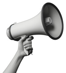 PNG Hand holding white megaphone