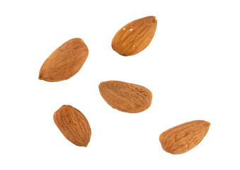 almonds isolated on a transparent background