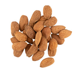 heap of almonds isolated on a transparent background