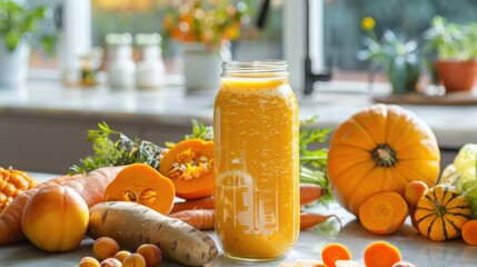 The jar of orange juice