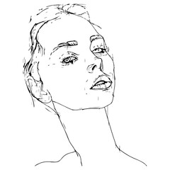 Girl sketch design banner drawing