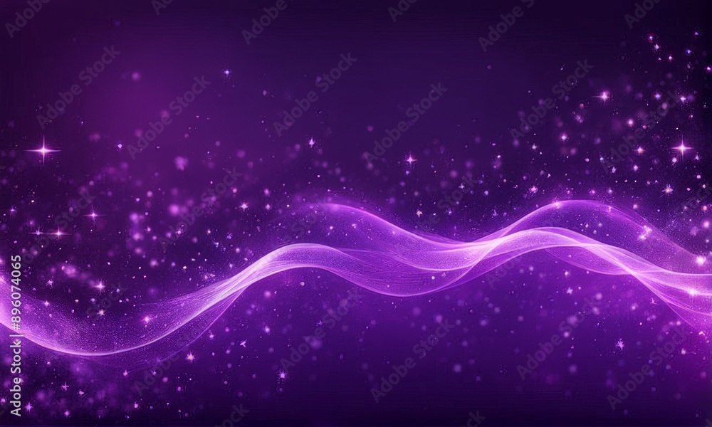 Wall mural purple abstract background with glowing lines and sparkles, abstract background