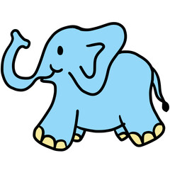 Hand drawn elephant for cartoon character, comic, mascot, zoo, souvenir shop, standee, amusement park, theme park, plush toy, kid doll, cute patch, shirt print, sticker, wildlife animal, pet, vet