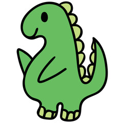 Hand drawn dinosaur for cartoon character, comic, mascot, standee, amusement park, theme park, plush toy, kid doll, cute patches, shirt print, sticker, reptile, wildlife animal, emoji, print, poster