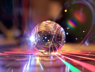 Total internal reflection in optical fibers  hyper realistic light signal guidance