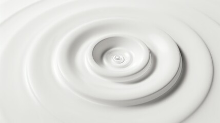 Close-up of concentric ripples in white liquid, creating a soothing and abstract visual pattern with smooth textures.