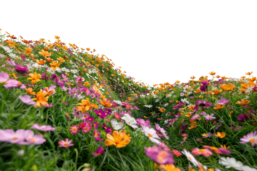 PNG Vibrant meadow with colorful flowers