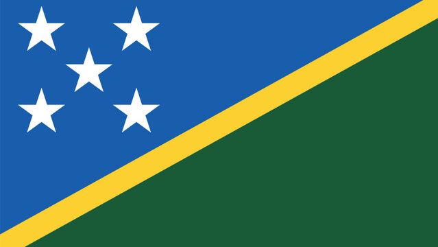Official vector flag of Solomon Islands. Illustration eps10.