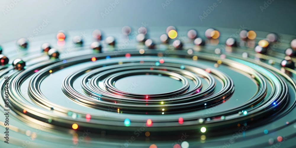 Poster interconnected network of possibilities. a vibrant and colorful abstract image depicting a network o
