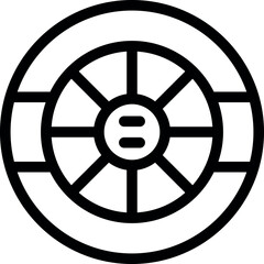 Obraz premium Round bank vault door icon, simple black and white outline style