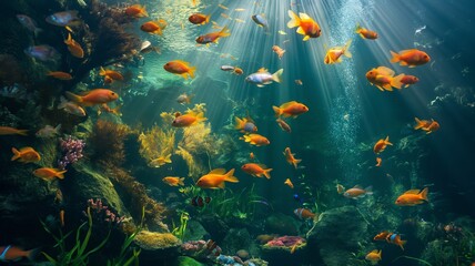 Fototapeta premium Bunte Fische unter Wasser