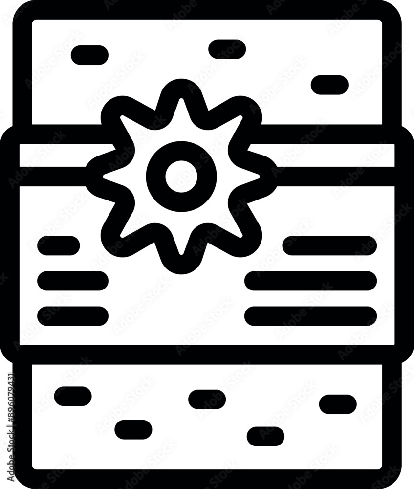 Poster document management system is being accessed, with a cogwheel icon symbolizing settings and configur