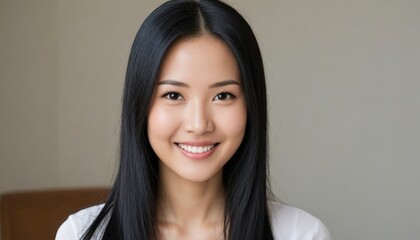 Fototapeta premium AI-Generated Portrait of a Beautiful Lady with Elegant Features