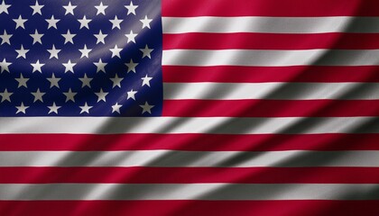 Close-up of the United States flag waving, showcasing its stars and stripes, symbolizing American patriotism and national pride.
