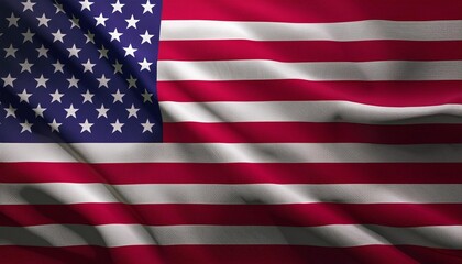 Fototapeta premium Close-up of the American flag waving, highlighting its stars and stripes, representing patriotism and national pride in the United States.