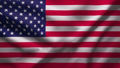 Close-up of the American flag waving in sunlight, highlighting its stars and stripes, symbolizing patriotism and national pride.