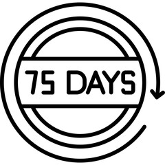75 Days Return Icon