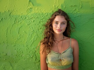 Fototapeta premium Closeup eines jungen models mit wunderschönen Haaren und starkem gesichtsausdrucks