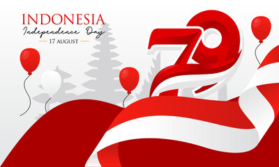 79th Happy Indonesia Independence Day Celebration Banner Background
