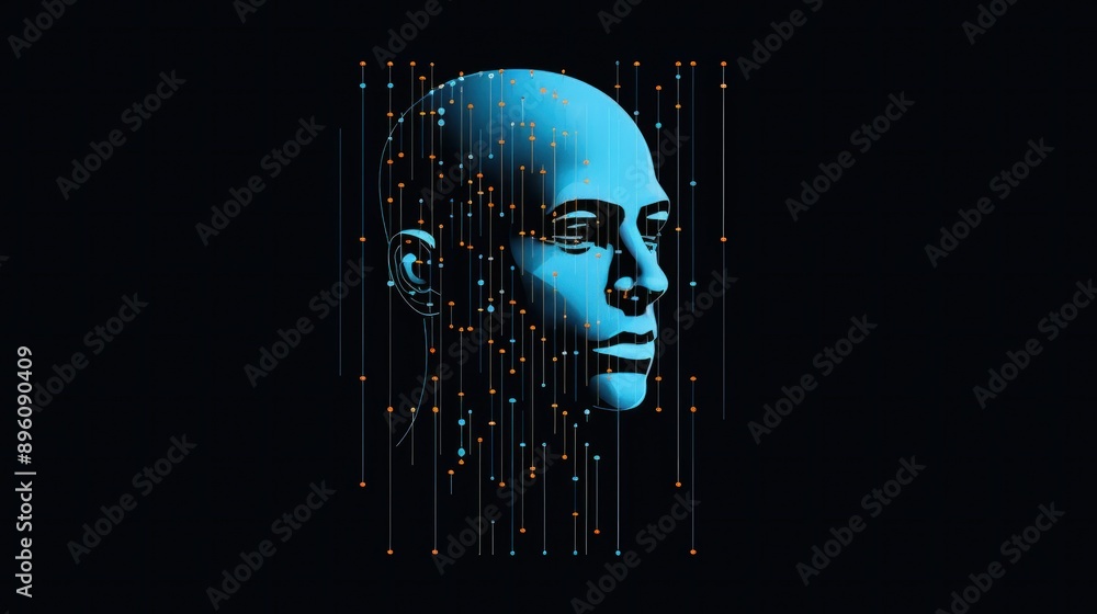 Poster a minimalist image of an ai writer represented by a single line of code