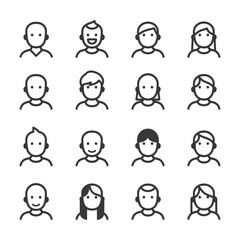 minimalist line art icon friends collection set logo symbol