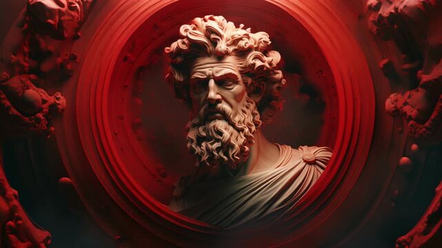 Stoicism concept, sculpture of a stoic, representing philosophy, ancient greek god statue	
