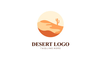 Hand Drawn Abstract Desert Logo Designs Vector Illustration