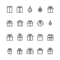 minimalist line art icon gifts collection set logo symbol